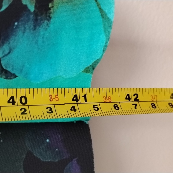 Chiara Boni La Petite Robe Vibrant Teal and Black Floral Long Sleeve Dress Artsy - Picture 15 of 16